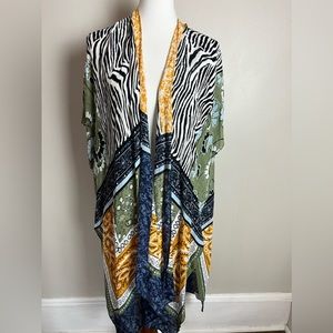 Coco + Carmen Multi Color & Pattern Kimomo Duster Longline Cardigan Wrap Sz OS